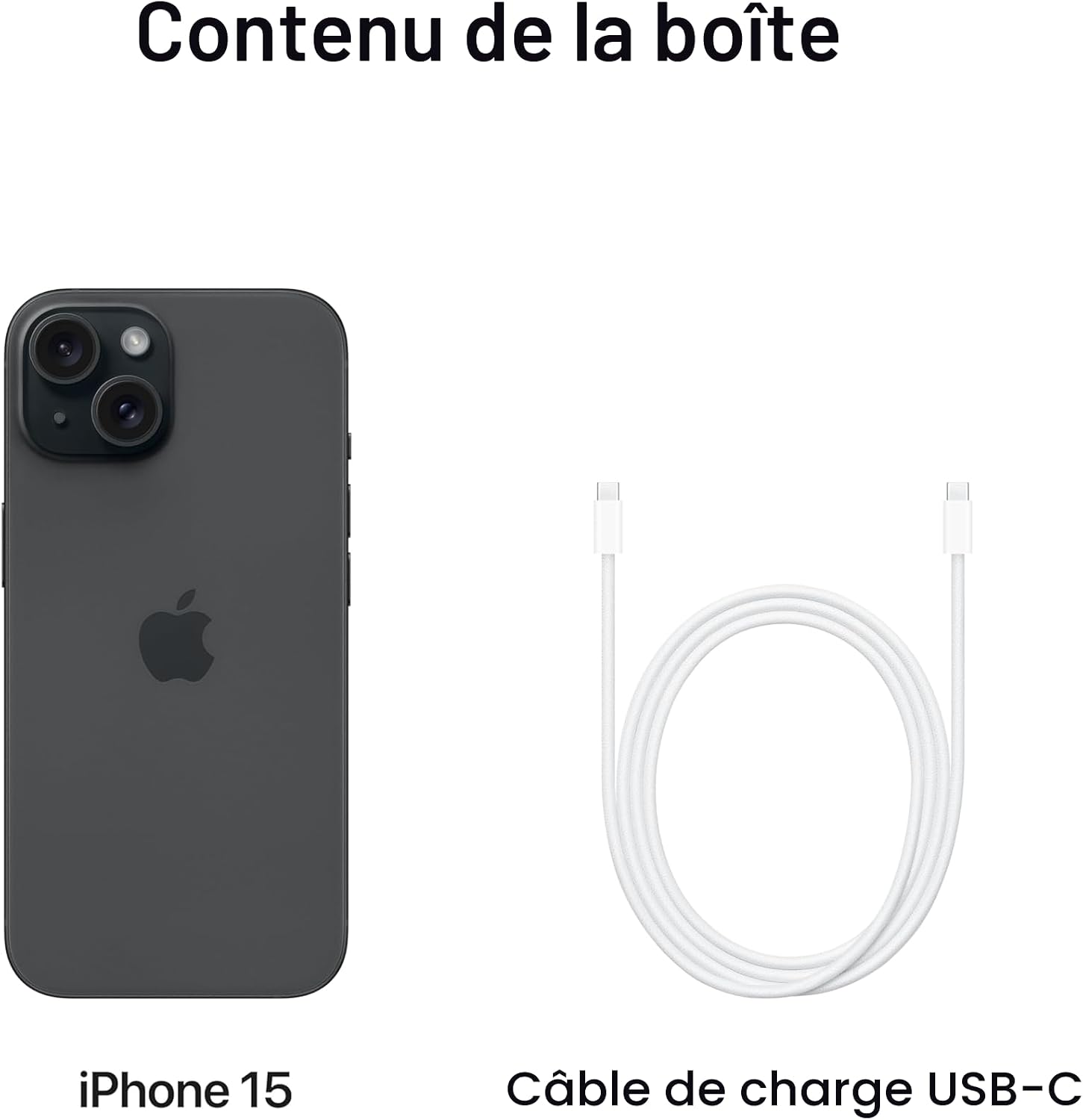 Apple iPhone 15, 128 GB, Black (Refurbished)