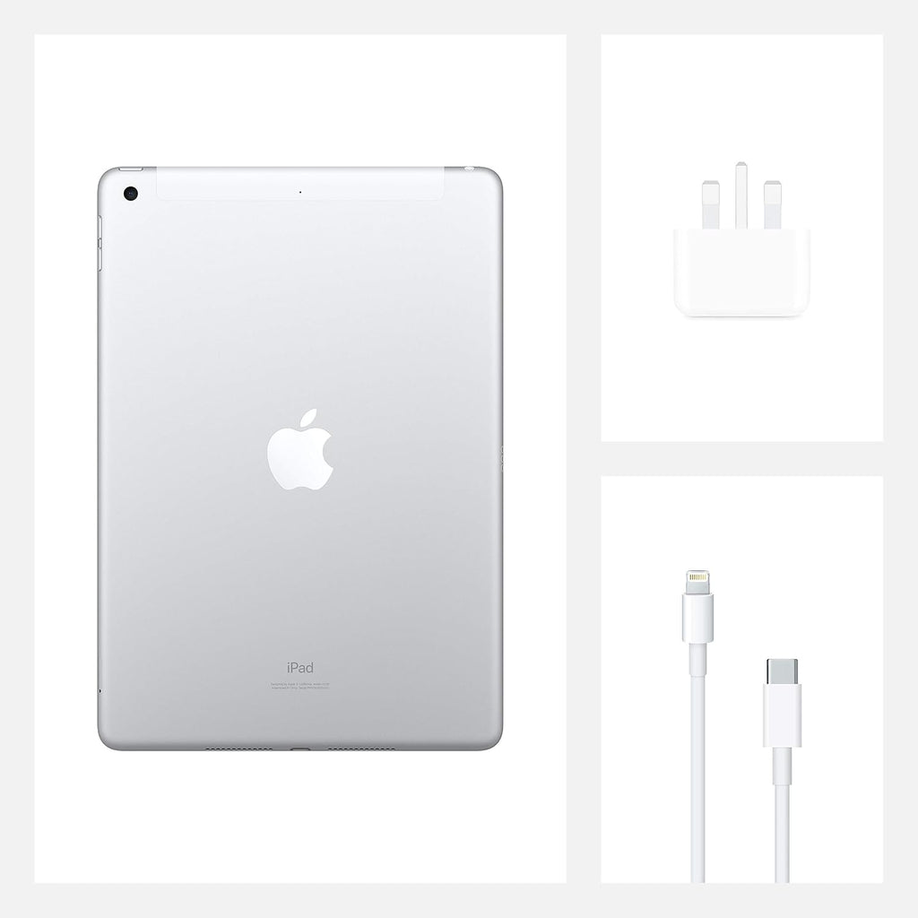 Apple iPad (8th Generation, 10.2-inch, 2020), 32GB, Wi-Fi + Cellular, Silver (Refurbished)