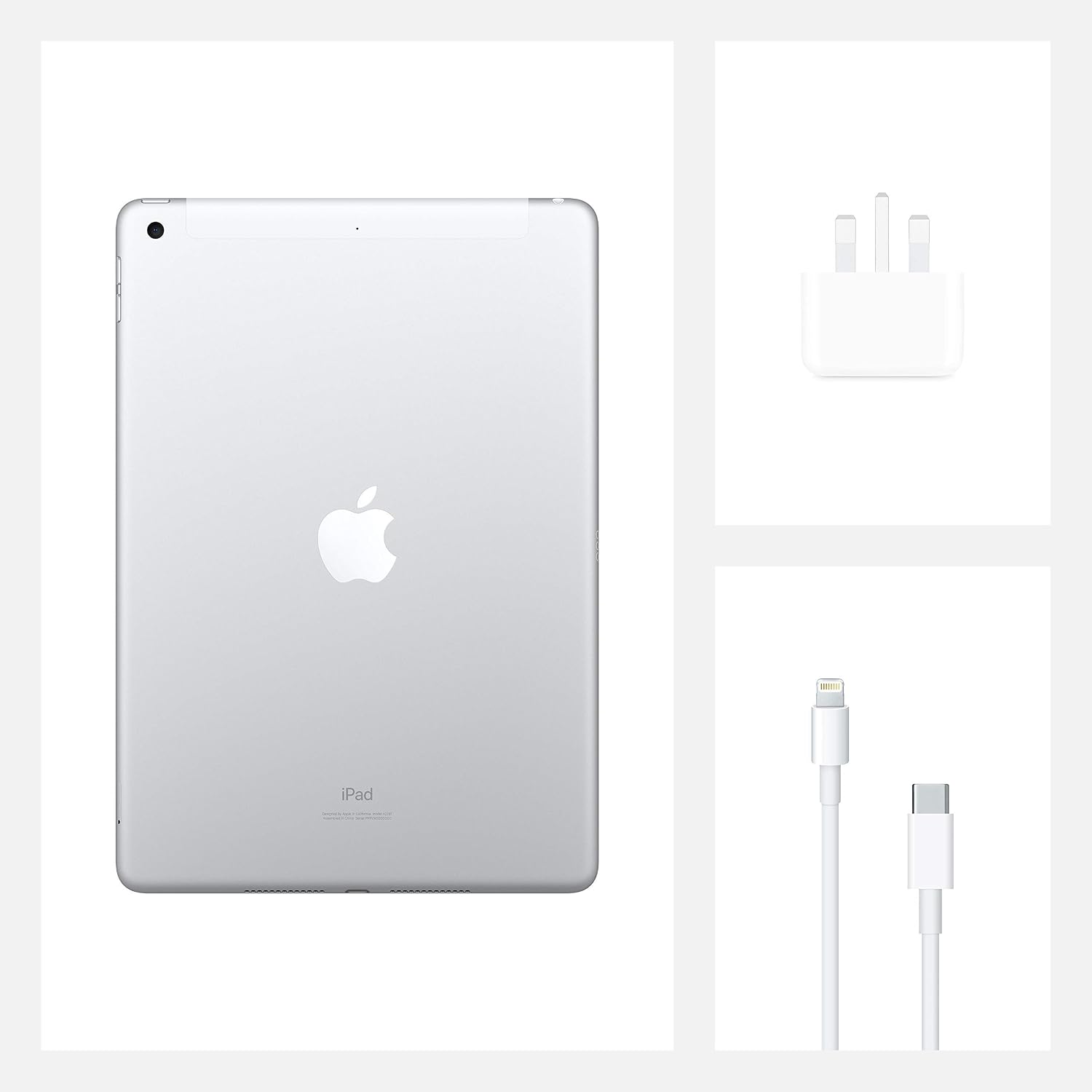 Apple iPad (8th Generation, 10.2-inch, 2020), 32GB, Wi-Fi + Cellular, Silver (Refurbished)
