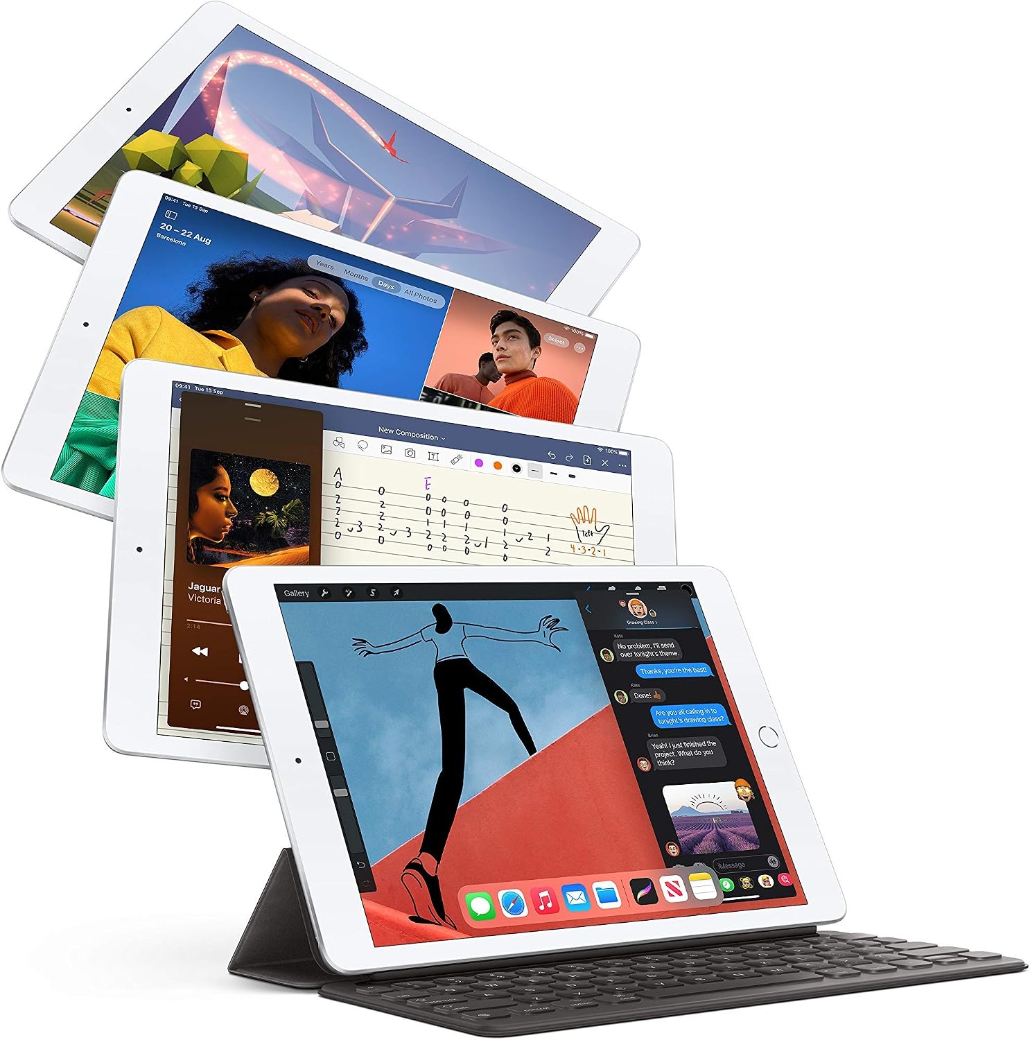 Apple iPad (8th Generation, 10.2-inch, 2020), 32GB, Wi-Fi + Cellular, Silver (Refurbished)