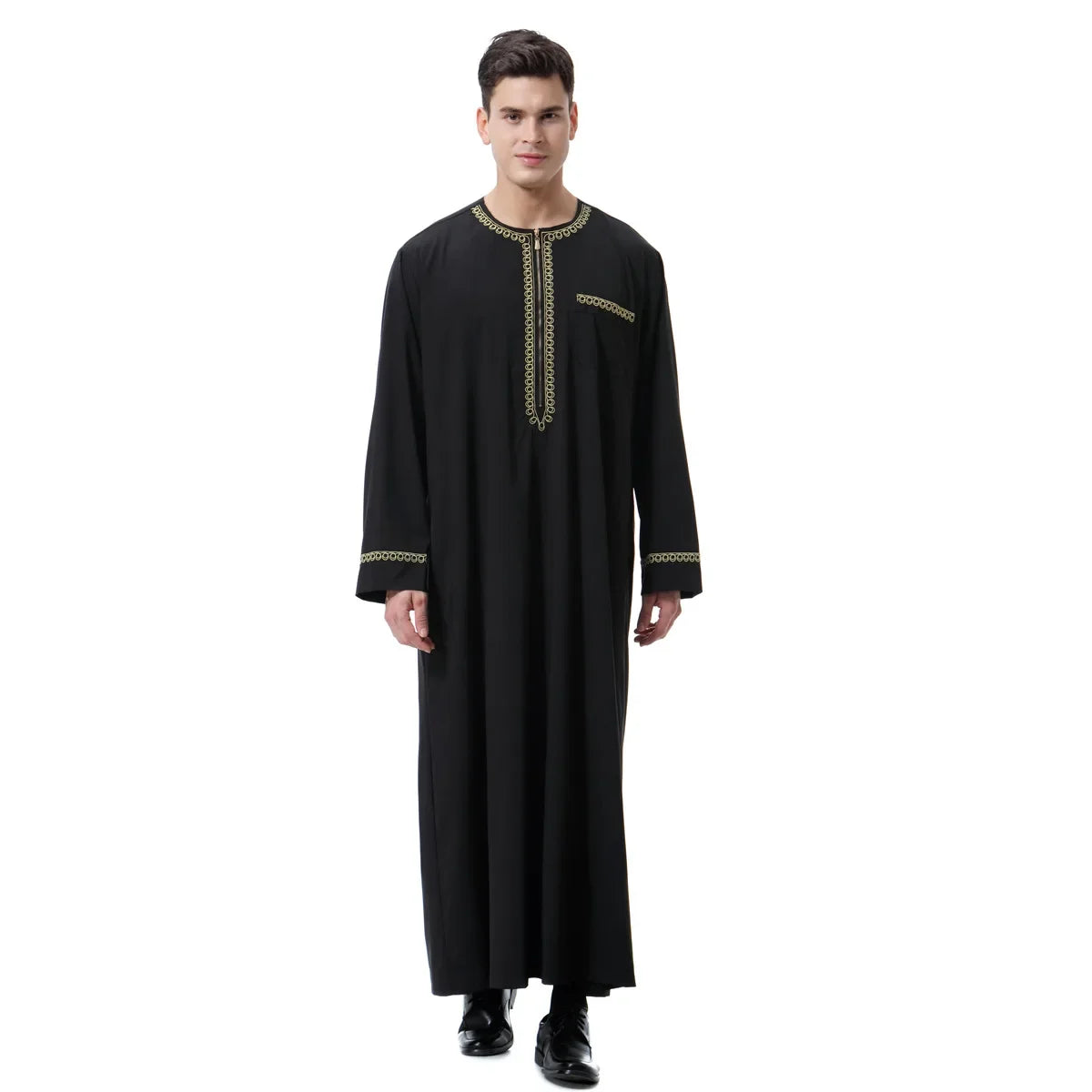 Muslim islamic Clothing Men Jubba Thobe print zipper Kimono Long Robe Saudi Musulman Wear abaya caftan Islam Dubai Arab Dressing