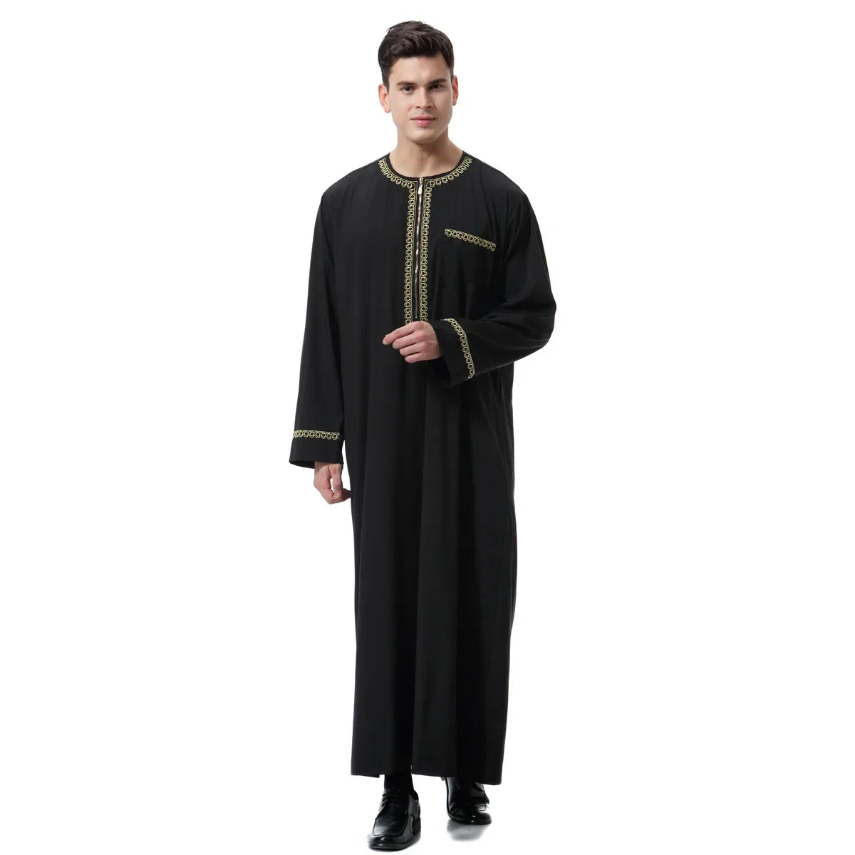 Muslim islamic Clothing Men Jubba Thobe print zipper Kimono Long Robe Saudi Musulman Wear abaya caftan Islam Dubai Arab Dressing