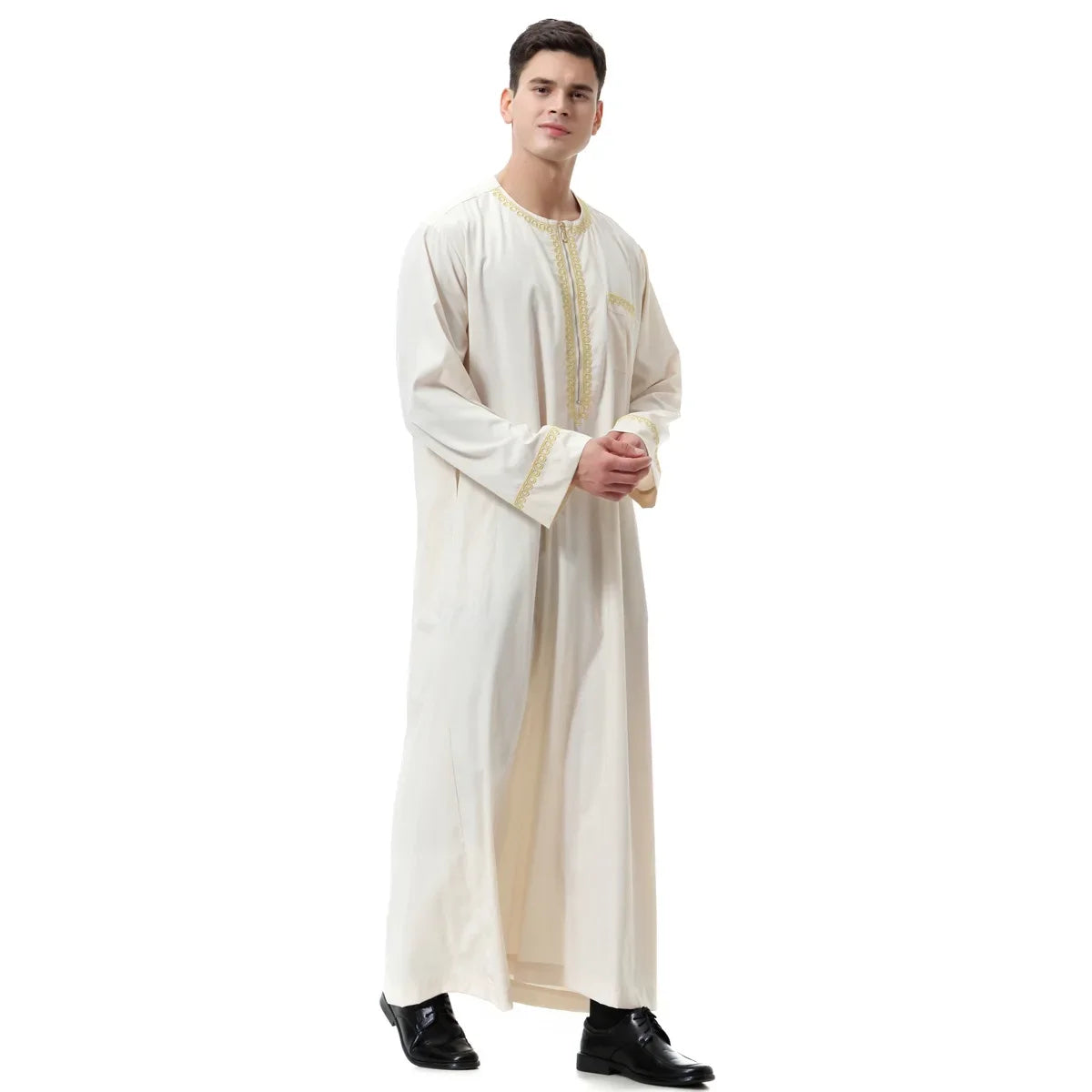 Muslim islamic Clothing Men Jubba Thobe print zipper Kimono Long Robe Saudi Musulman Wear abaya caftan Islam Dubai Arab Dressing