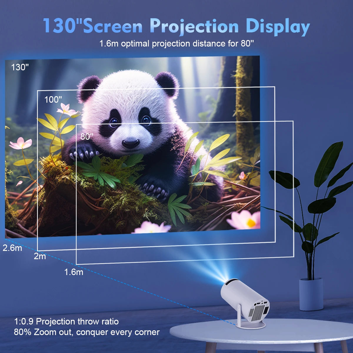 Magcubic Projector Android 11 4K 1280*720P HY300 Dual Wifi 260ANSI 180°flexible BT5.0 Cinema Outdoor Portable Projetor HY300 Pro