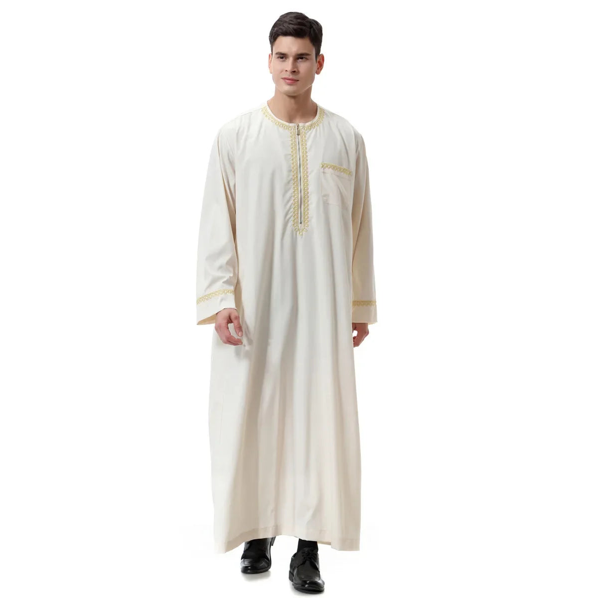 Muslim islamic Clothing Men Jubba Thobe print zipper Kimono Long Robe Saudi Musulman Wear abaya caftan Islam Dubai Arab Dressing