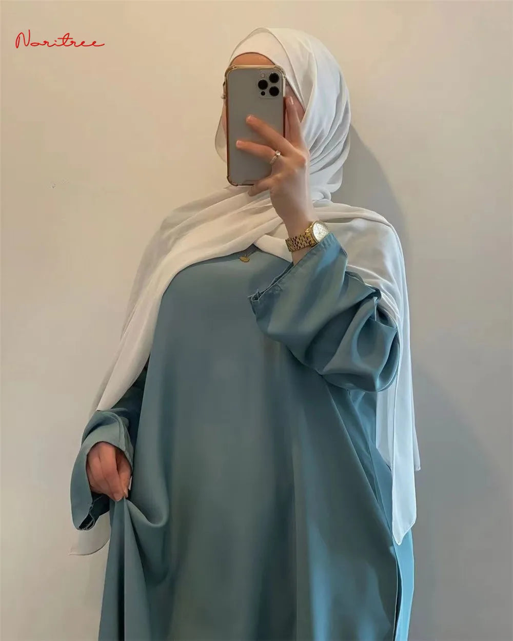 Fashion Satin Sliky Djellaba Muslim Dress Dubai Full Length Flare Sleeve Soft Shiny Abaya Dubai Turkey Muslim Islam Robe WY921