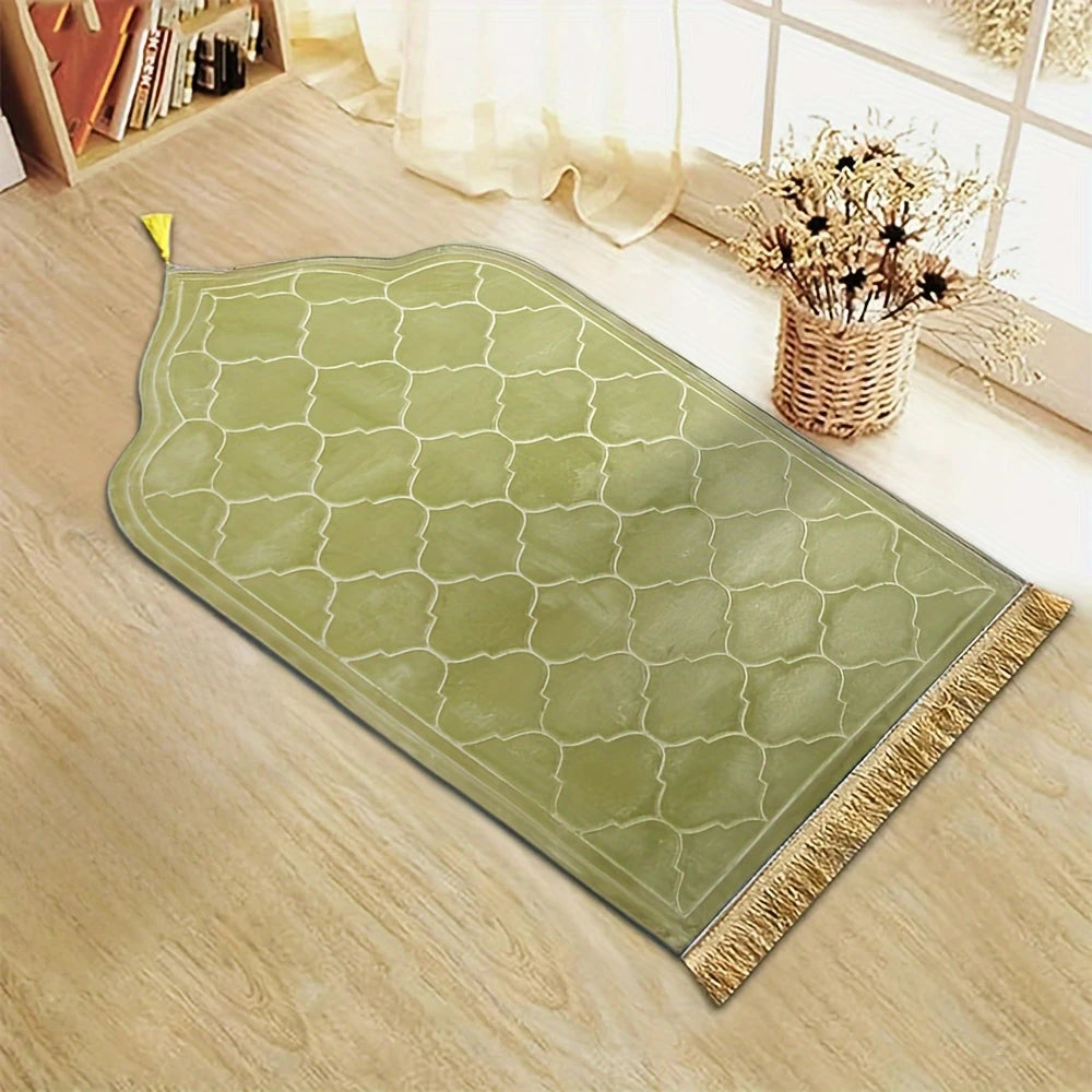 Thickened Printed Prayer Mat Plush With Tassel Flannel Irregular Prayer Mat.